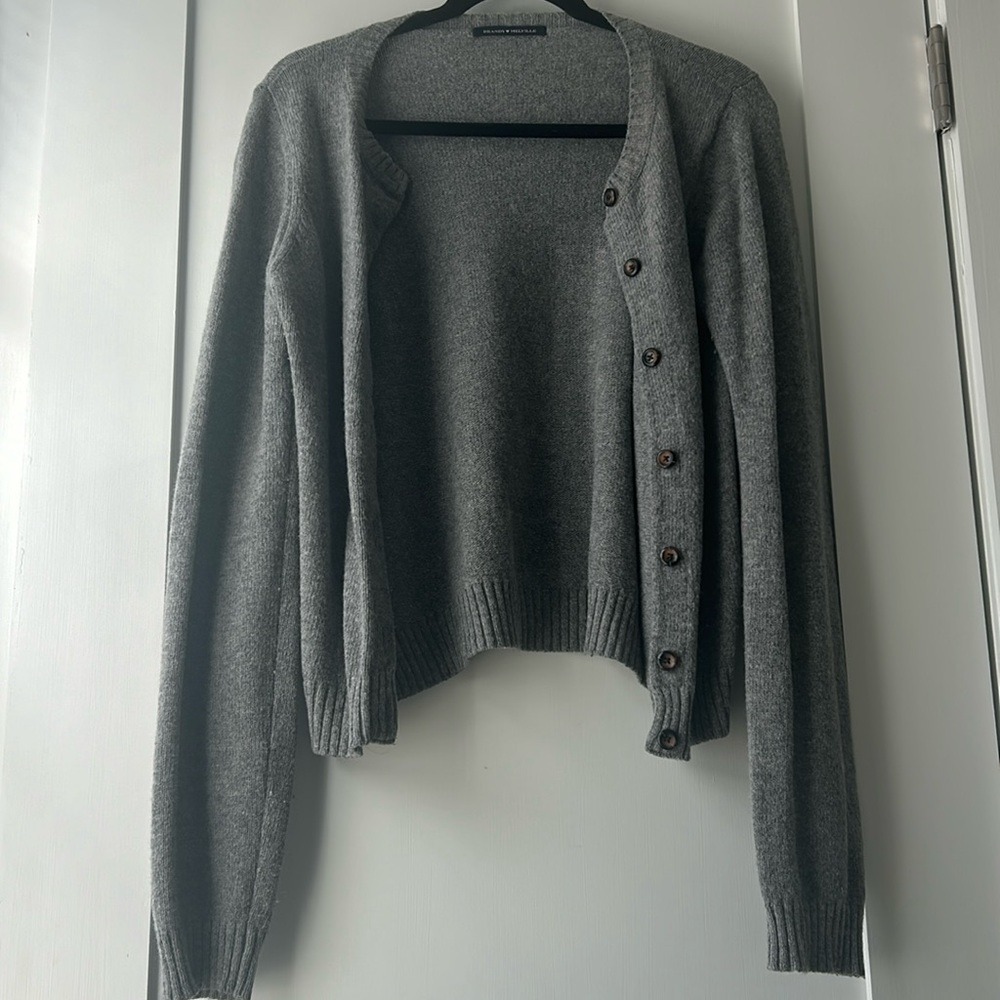 Grey wool cardigan